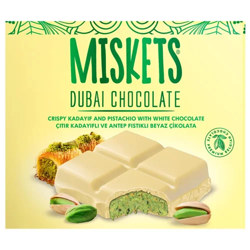Шоколад білий Miskets з кадаїфом та фісташковою 100г