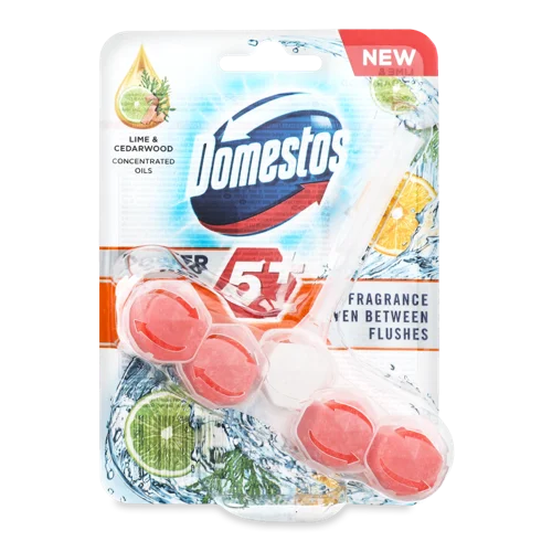 Блок Туалетний Power 5+ Domestos Лайм та Кедр, 55г