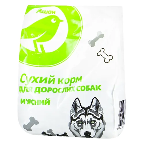 Корм сухий Auchan з м'ясом для собак 500г