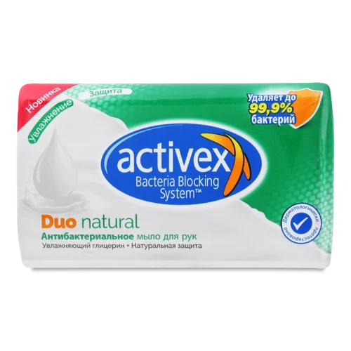 Мило Антибактеріальне 2в1 Duo Natural Activex, 120г