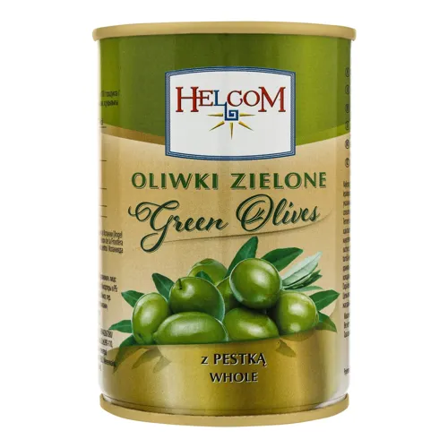 Оливки зелені з кісточкою Helcom з залізній банці 280г