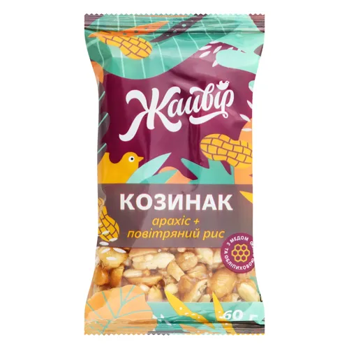 Козинак Арахісовий з повітряним рисом Жайвір м/у 60г