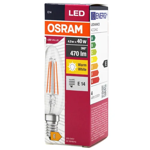 Лампа світлодіодна Osram LED VF B40 4W 2700K E14
