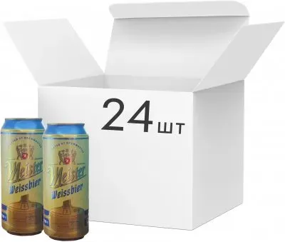 Упаковка пива Meister Weissbier світле пастеризоване фільтроване 5% 0.5л x 24 шт