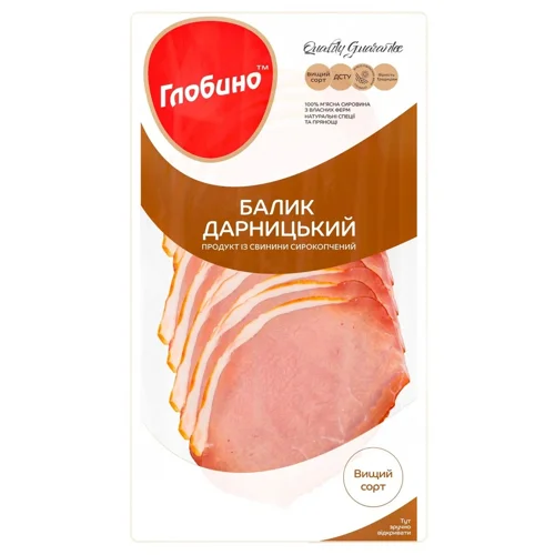 Балик Глобино Дарницький сирокопчений нарізка 80г