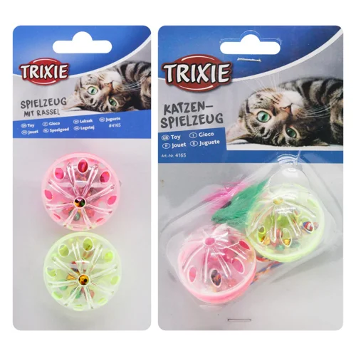 Іграшка для котів Trixie М'яч з брязкальцем та хвостом 4см 2шт