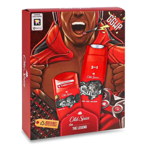 Дезодорант Твердий 50мл + Гель для Душу та Шампунь 2в1 250мл Wolfthorn Old Spice, 1шт