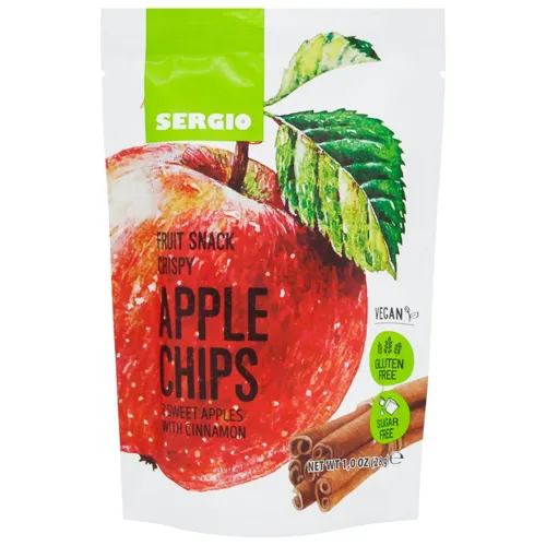 Чіпси Sergio яблучні з корицею 28г