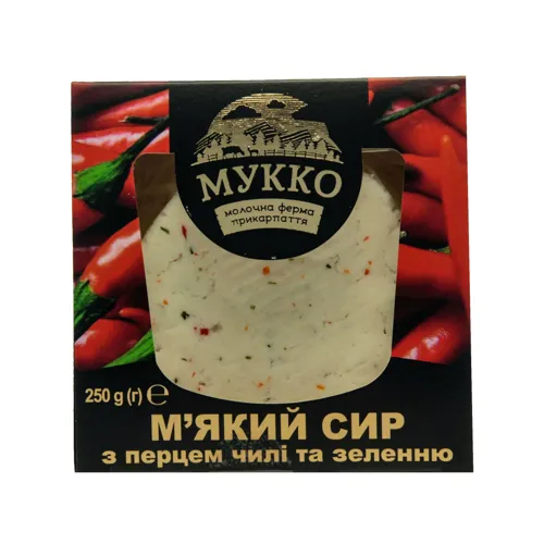 Сир 40% м'який з перцем чилі та зеленню Мукко 250г