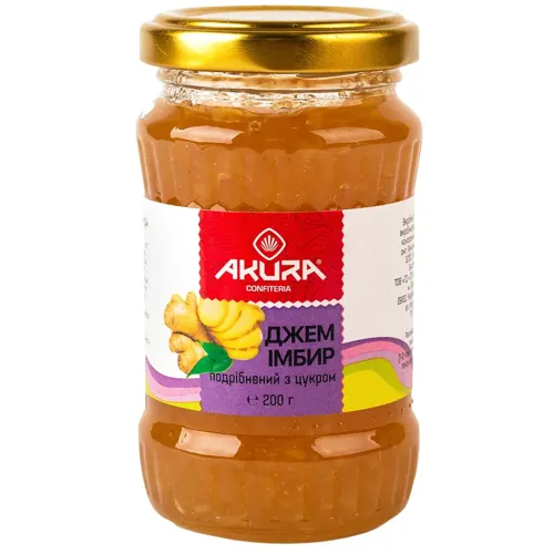 Джем Akura імбир подрібнений з цукром 200г