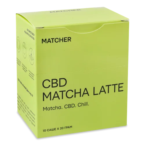 Матча CBD Latte Matcher В/К 10х20г, натуральний напій з канабідіолом