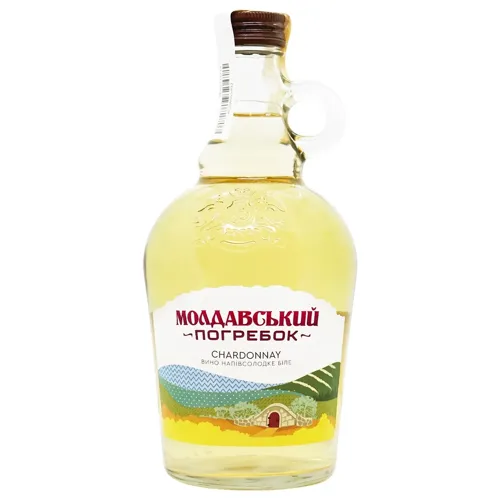 Вино Молдавський погребок Шардоне біле напівсолодке 12% 1л