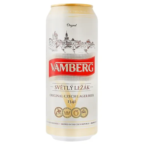 Пиво Vamberg Lager світле фільтроване 5,2% 0,5л ж/б
