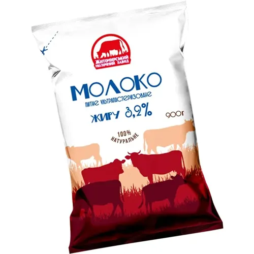 Молоко Житомирський Молочний Завод ультрапастеризоване 3.2% 900г