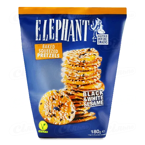 Брецелі Elephant з чорним та білим кунжутом, 180г