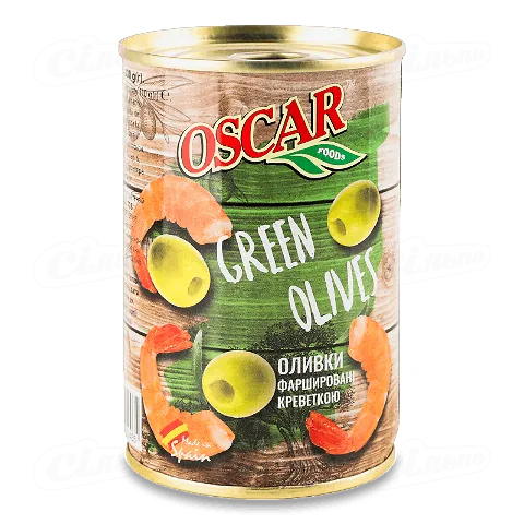 Оливки Oscar фаршировані креветками, 300г