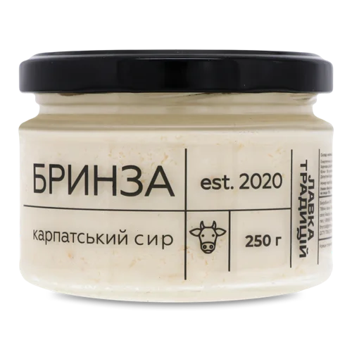 Сир Бринза Коров'яча Лавка Традицій, Скляна Банка, 250г