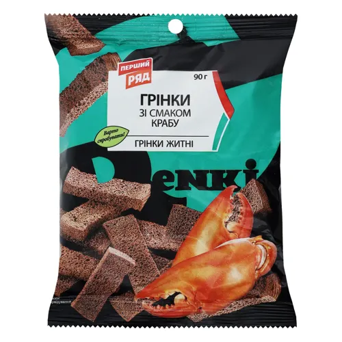 Грінки Перший Ряд зі смаком крабу 90г