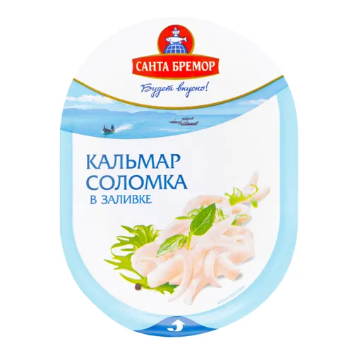 М'ясо кальмара командорського в заливці соломка Санта Бремор п/у 180г