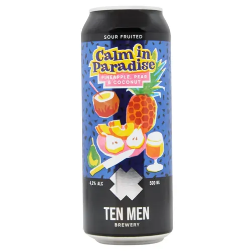 Пиво Ten Men Calm in Paradise: ананас, груша та кокос світле нефільтроване 4,2% 0,5л