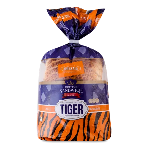 Хліб Нарізний Сендвічний На Заквасці Тигровий В/ґ Київхліб 400г