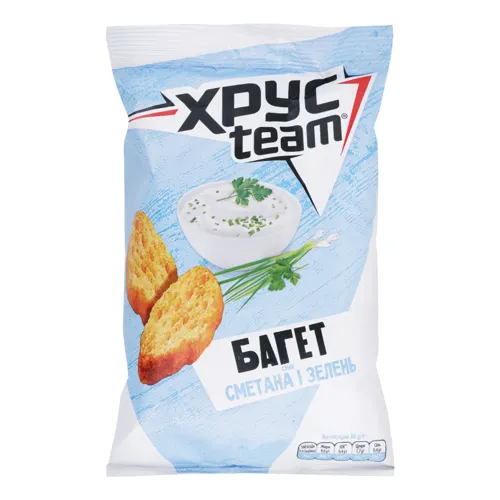 Сухарики Сметана та зелень Багет ХрусTeam м/у 60г