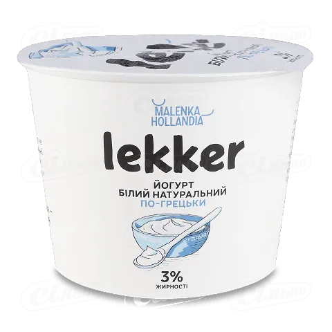 Йогурт Lekker По-грецьки білий 3% ст, 230г
