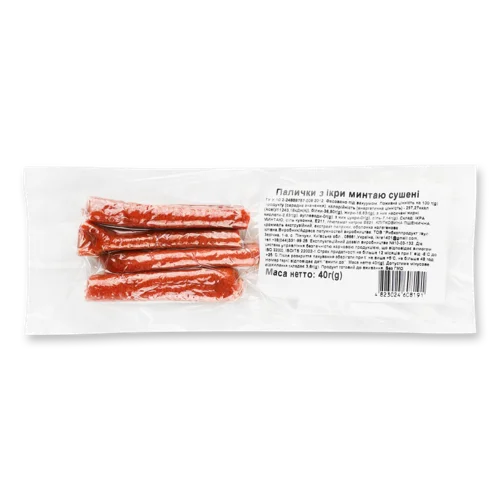 Сушені Палички З Ікри Мінтаю, Вищого Ґатунку, в/у, 40г