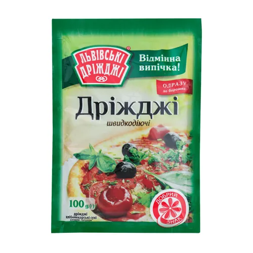 Дріжджі хлібопекарські сухі Львівські дріжджі м/у 100г