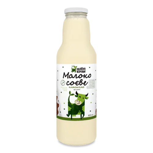 Напій Соєвий Без Цукру ТМ "Зелена Корова", 800 Мл