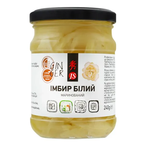 Імбир маринований білий JS с/б 240г