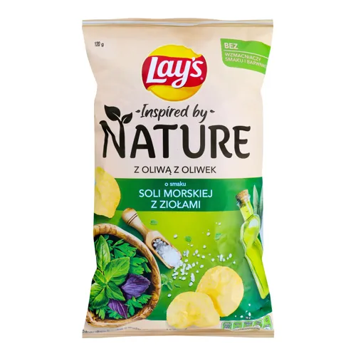 Чіпси картопляні «Морська сіль з травами» Lays м/у 120г