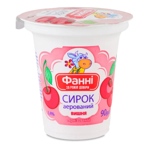 Сирок Аерований Термізований З Наповнювачем Вишня Фанні 90г