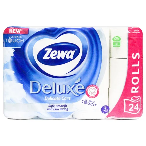 Туалетний папір Zewa Deluxe Delicate Care білий 3-шаровий 24шт