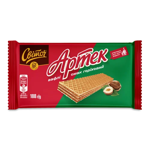 Вафлі Горіхові Артек Світоч В/ґ 188г