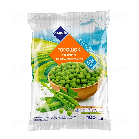 Горошок зелений «Премія»® заморожений, 400г