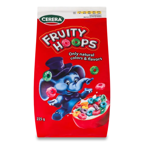 Сухі Сніданки Фруктові Кільця Fruity Hoops, 225г, к/у