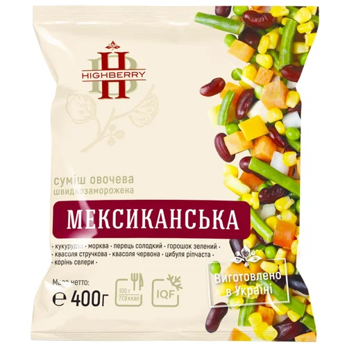 Суміш овочева Highberry Мексиканська швидкозаморожена 400г