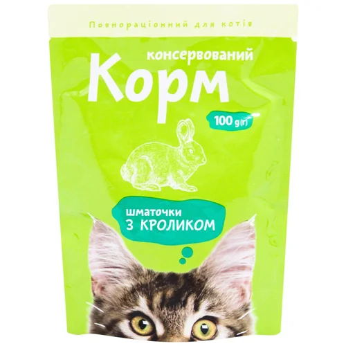 Корм вологий Українська Зірка з кроликом для котів 100г