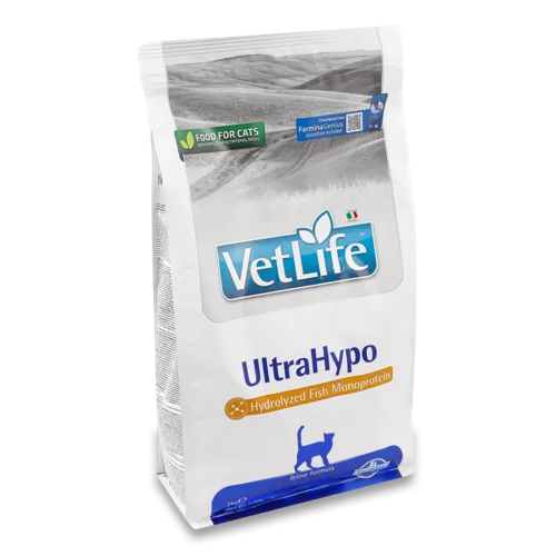 Корм Сухий Натуральний Раціон Для Котів UltraHypo Vet Life Farmina, В/ґ, 2 кг
