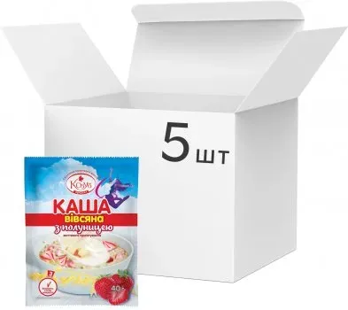 Упаковка каші Козуб Вівсяна з полуницею 40г х 5 шт