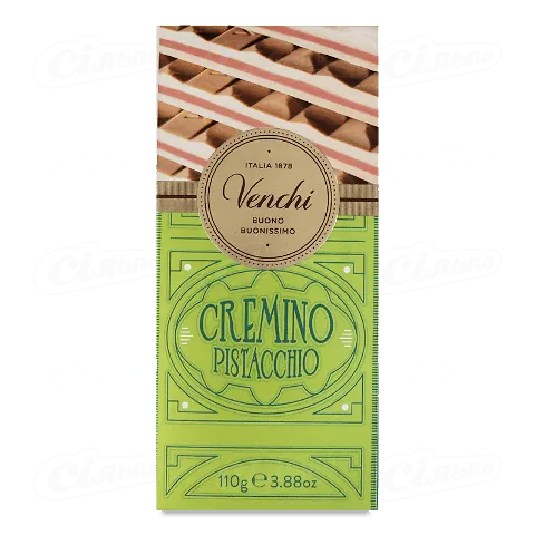 Шоколад молочний «Venchi Cremino» з фісташковою пастою, 110г
