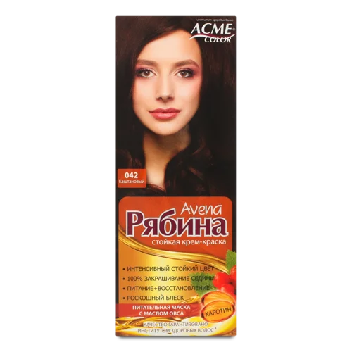 Крем-фарба Для Волосся №042 Каштановий Рябина Avena Acme Color, 1шт