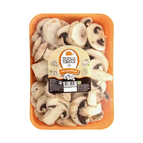 Гриби шампиньони Перша хвиля різані фасовані