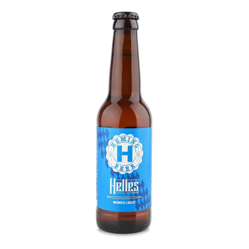 Пиво Світле Фільтроване Непастеризоване Helles Heming, 0.33л, 4.8% в/ґ