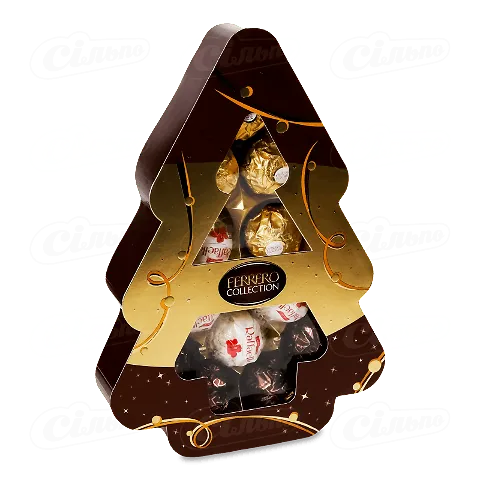 Цукерки Ferrero Collection Ялинка шоколадна асорті, 129г