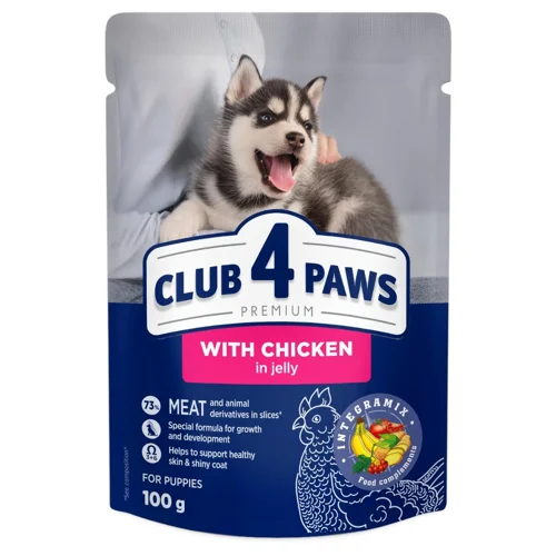 Корм вологий Club 4 Paws Premium з куркою для цуценят всіх порід 100г