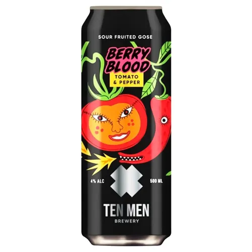 Пиво Ten Men Berry Blood: Томато та перець напівтемне нефільтроване 4% 0,5л