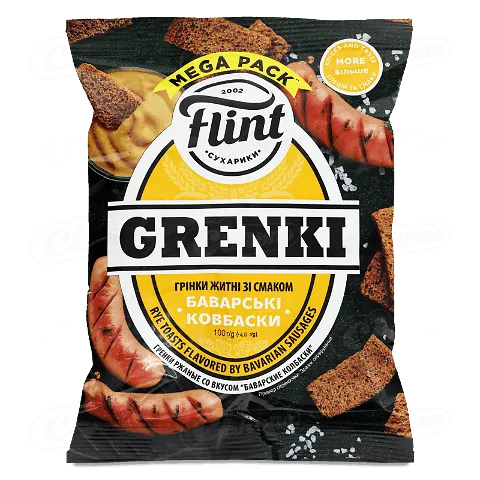 Грінки Flint житні зі смаком баварських ковбасок, 110г