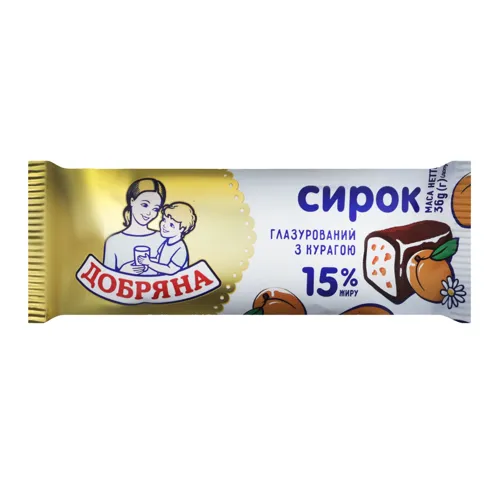 Сирок глазурований 15% з курагою Добряна м/у 36г